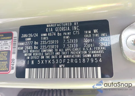 2024 Kia Sportage Sx-Prestige from USA, damaged, VIN 5XYK53DF2RG187954